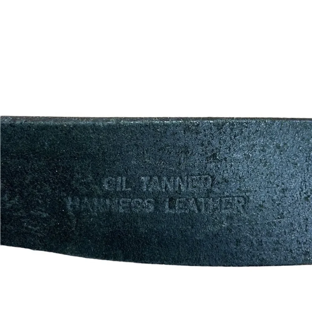 Calvin Klein Black Genuine Harness Leather Women Vintage CK Logo Belt Size S